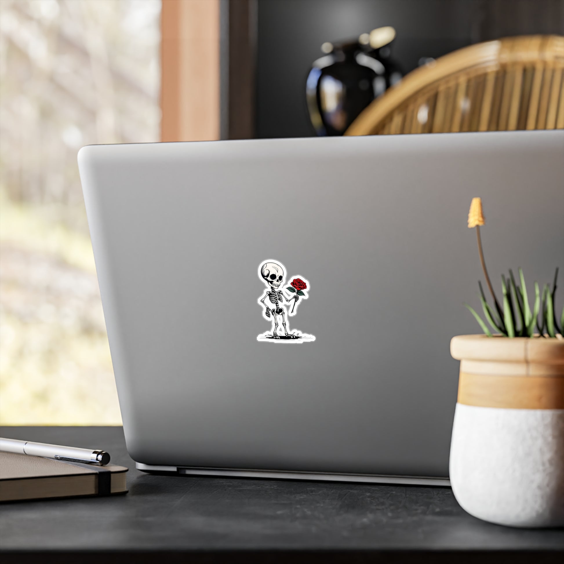 Skelly Rose Vinyl Decal | Unique Skeleton Sticker