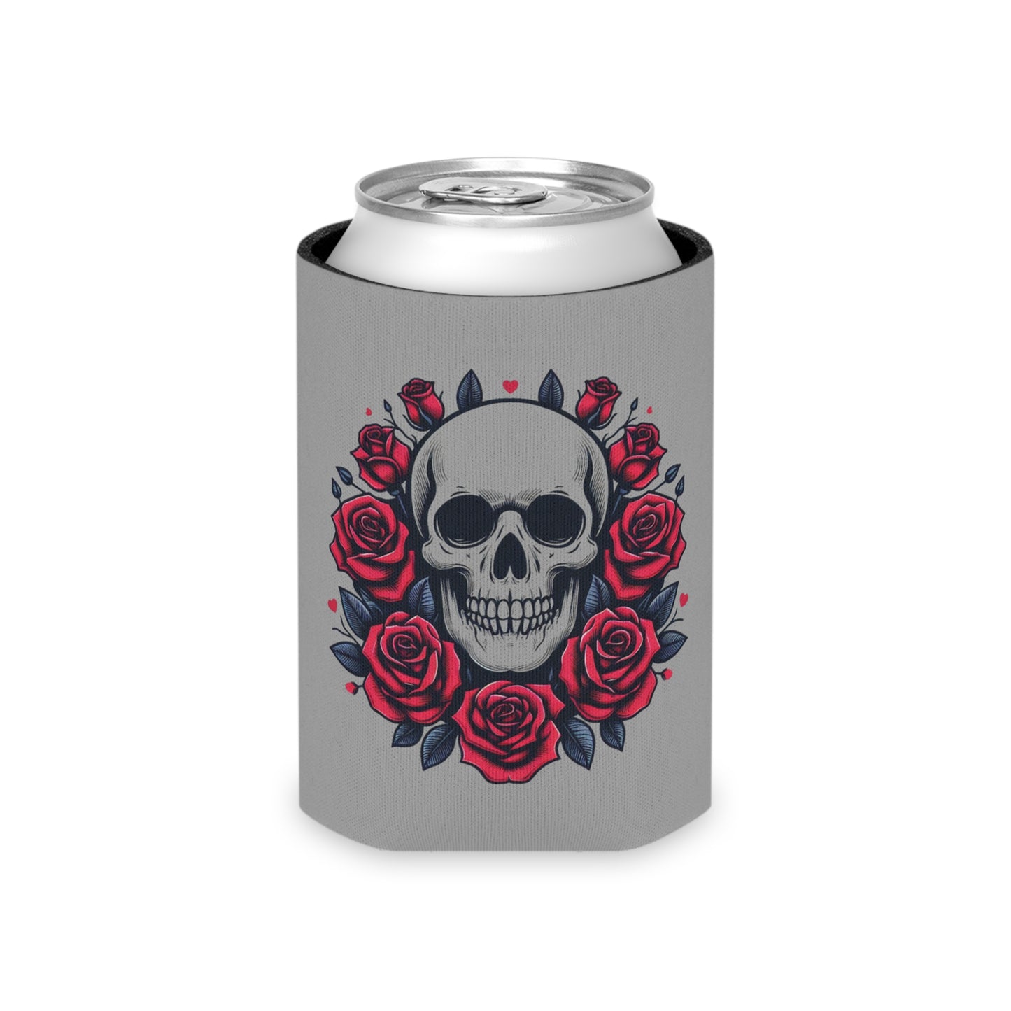 Skulls and Roses Can Cooler | Koozie | Unique Drinkware