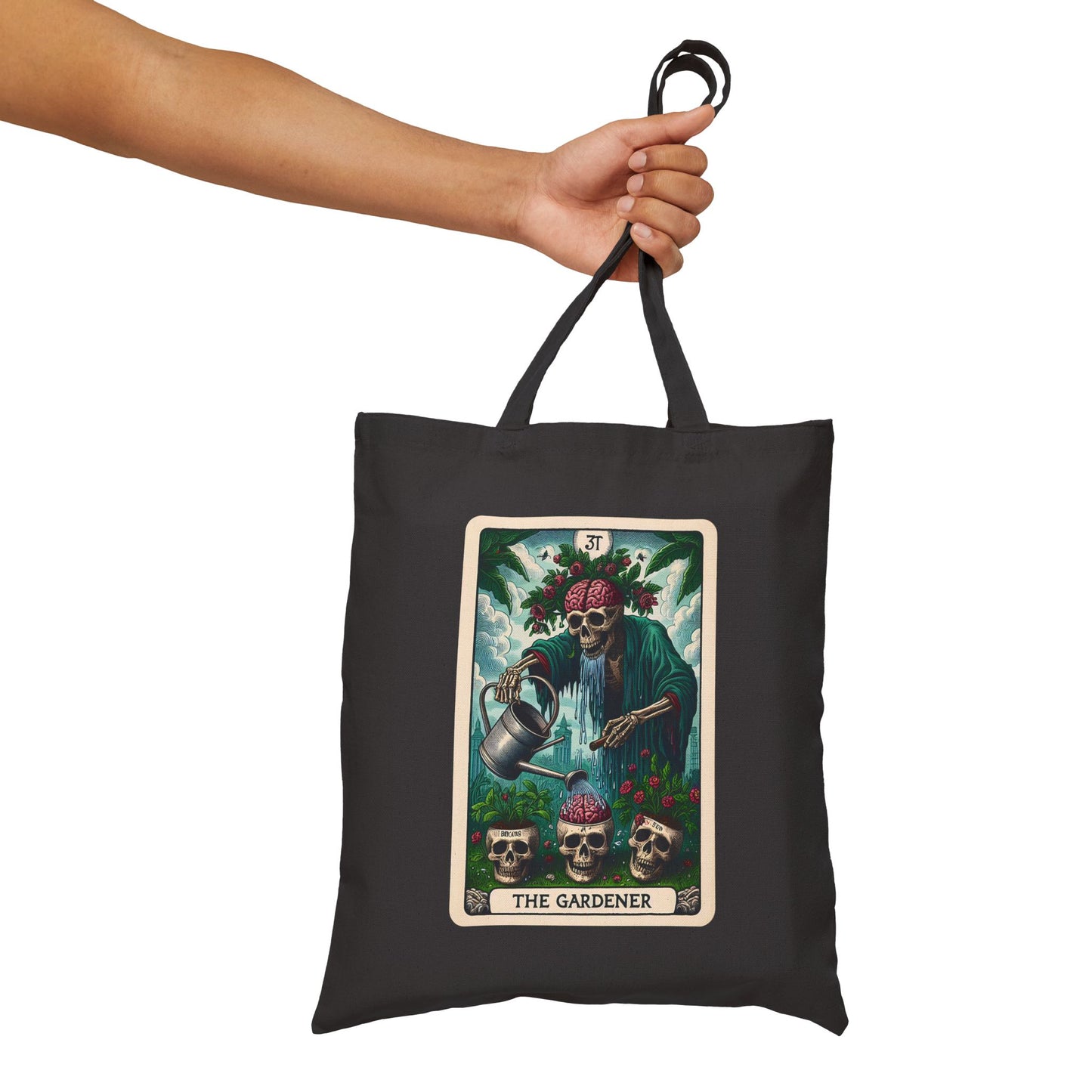 "The Gardener" Tarot-Inspired Cotton Canvas Tote Bag