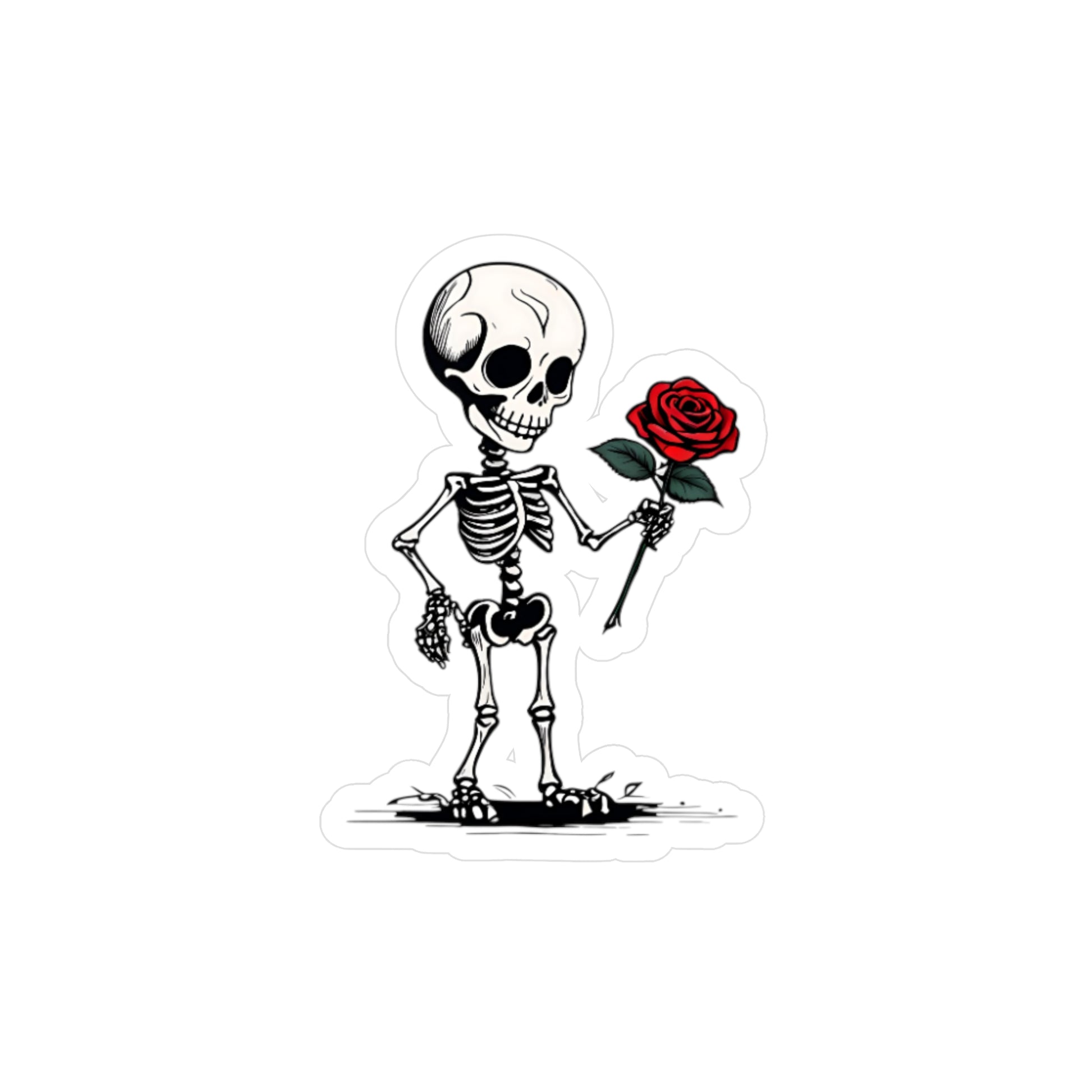 Skelly Rose Vinyl Decal | Unique Skeleton Sticker