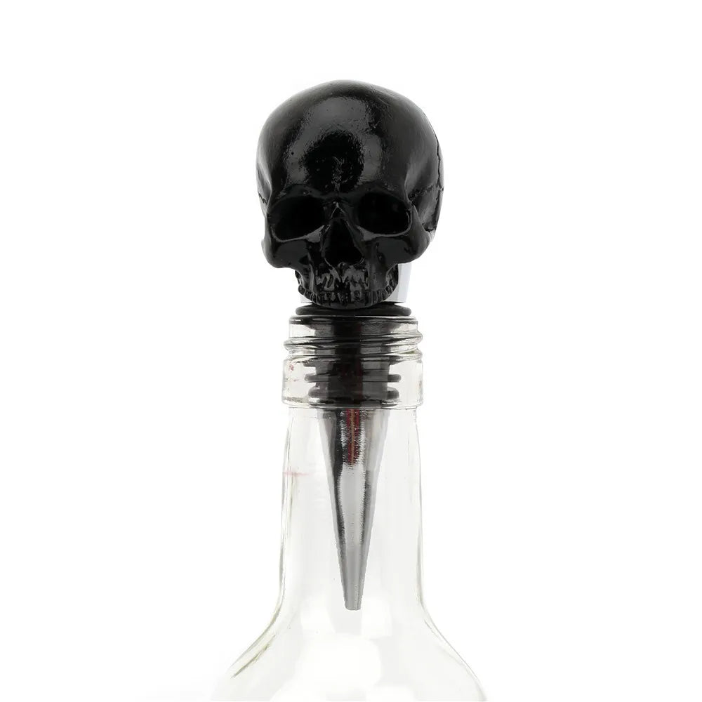 Black Skull Head Wine Stopper