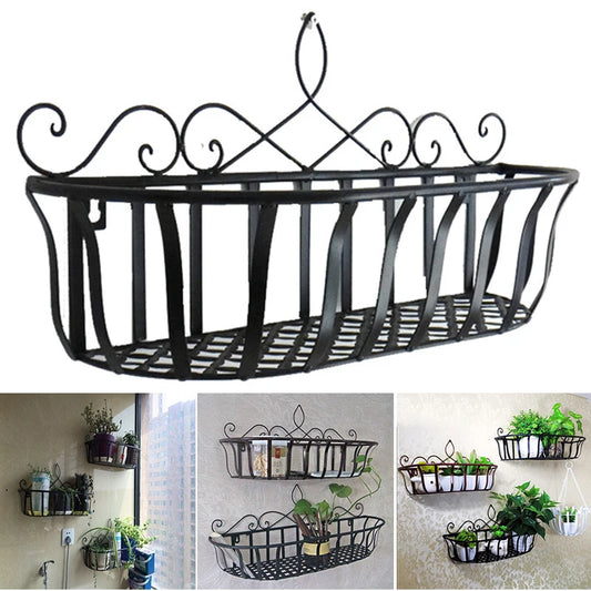 Black Iron Hanging Planter | Elegant & Versatile 