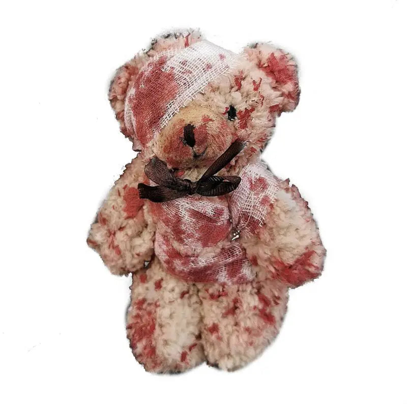 Bloody Plush Bear Keychain | Cute & Creepy Accessory 