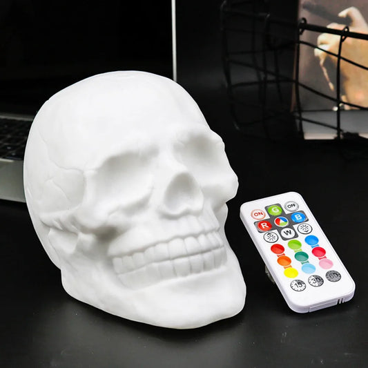 Remote Control Color Changeable Touch Sensor Skull LED Night Light