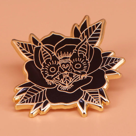 Vampire Bat Flower Pin - Doom and Bloom