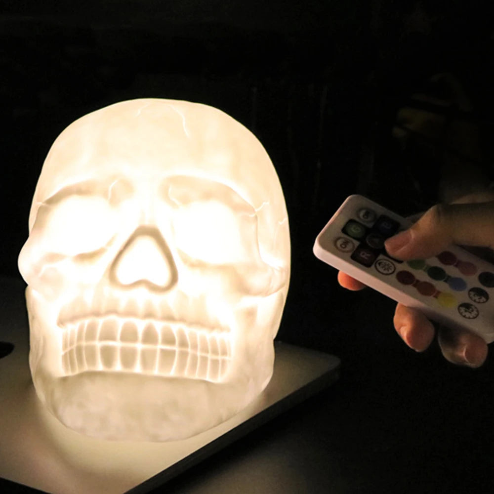 Remote Control Color Changeable Touch Sensor Skull LED Night Light