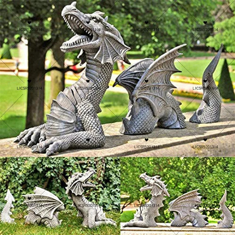 Swimming Dragon Lawn Sculpture | Unique Garden Decor