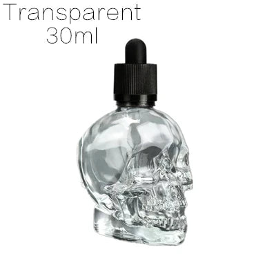 Glass Skull Dropper Bottle- Black or Transparent