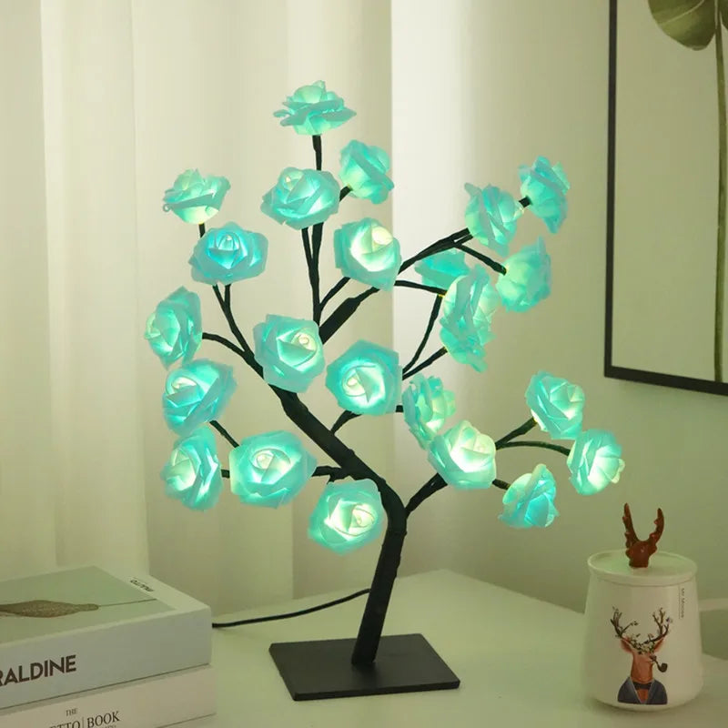 Rose Flower Tree 24 LED Table Lamp | Romantic Decor