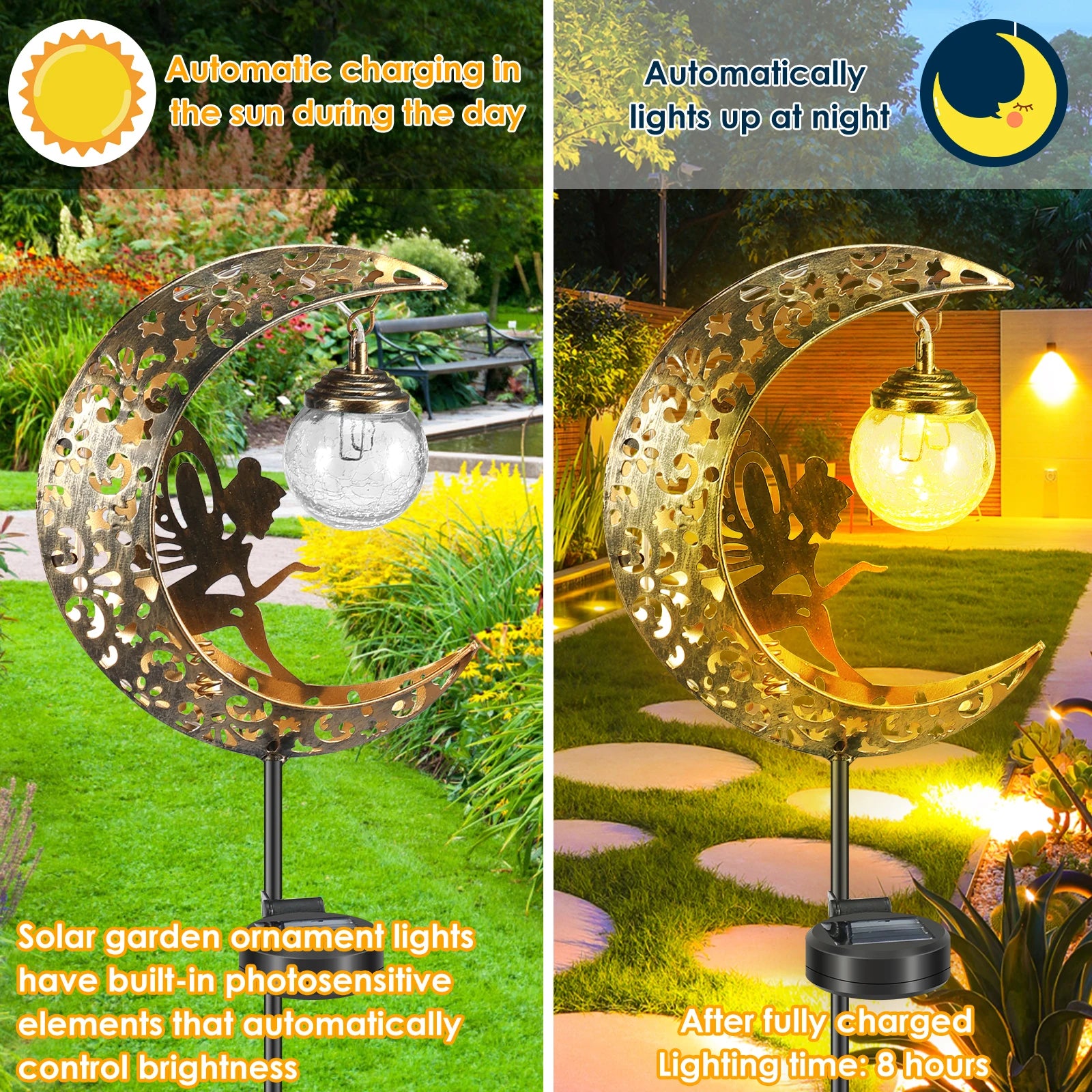  Moon Fairy Solar Garden LED Light - Perfect for Outdoor Decor