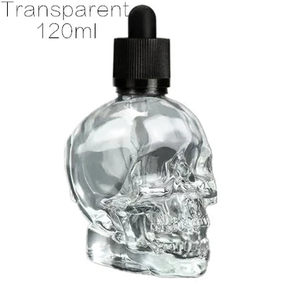 Glass Skull Dropper Bottle- Black or Transparent