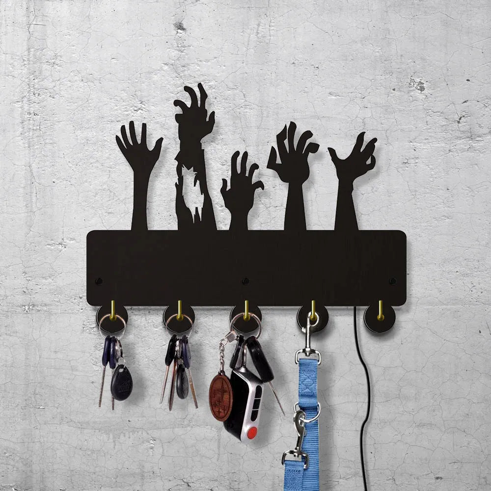 Spooky Zombie Key Rack with 7-Color LED Backlight