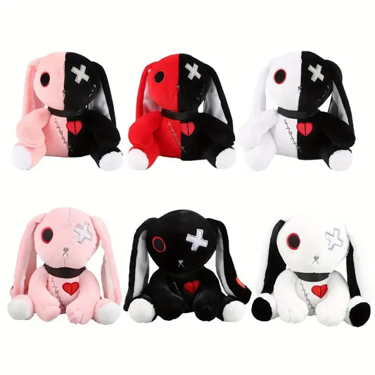 Creepy Goth Bunny Plush Spooky Gothic Bunny Stuffed Animal