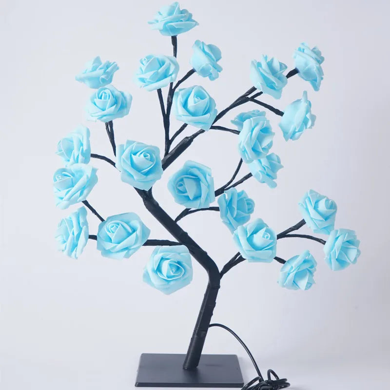 Rose Flower Tree 24 LED Table Lamp | Romantic Decor