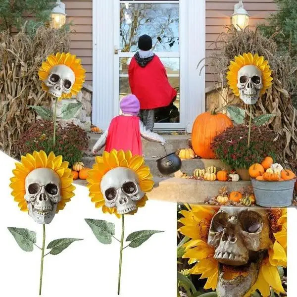 Sunflower Skull Decoration - Add Charm