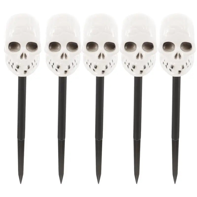 Skull Lawn Lamp Stakes (5 Pack) (White or Brown)