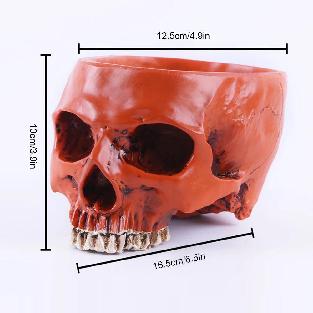 Skull Flower Pot (Beige, White, or Red) | Unique Planter