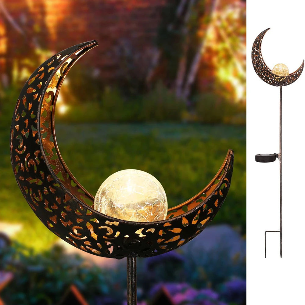 Crescent Moon LED Solar Lawn Light | Outdoor Lighting