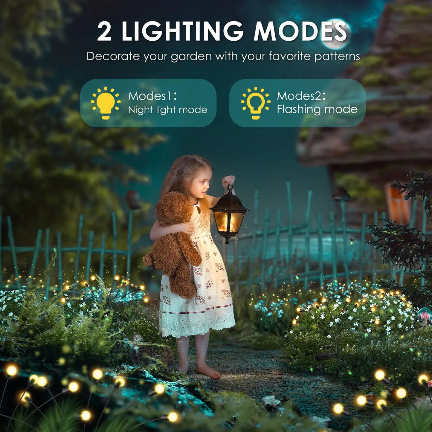 Enchanting Heads LED Solar Powered Firefly Garden Lights