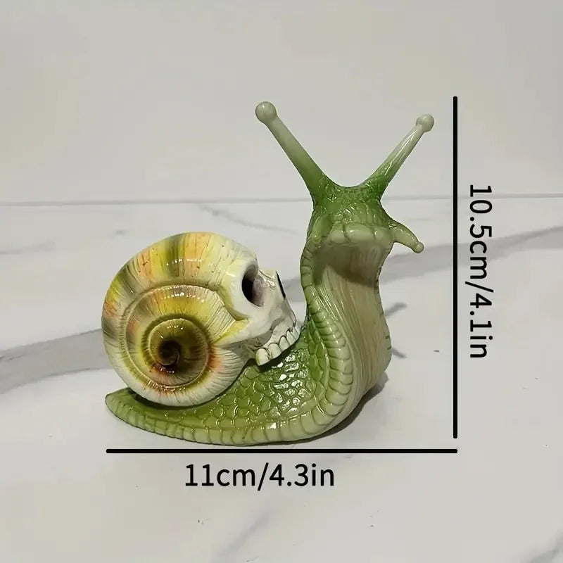 Snail Skull Garden Statue | Unique Yard Decor 