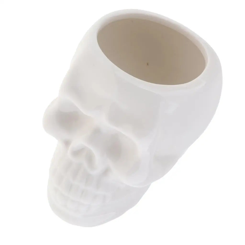 Small Ceramic Skull Head Planter | Unique Garden Decor