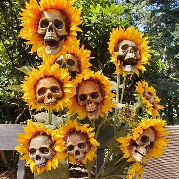 Sunflower Skull Decoration - Add Charm