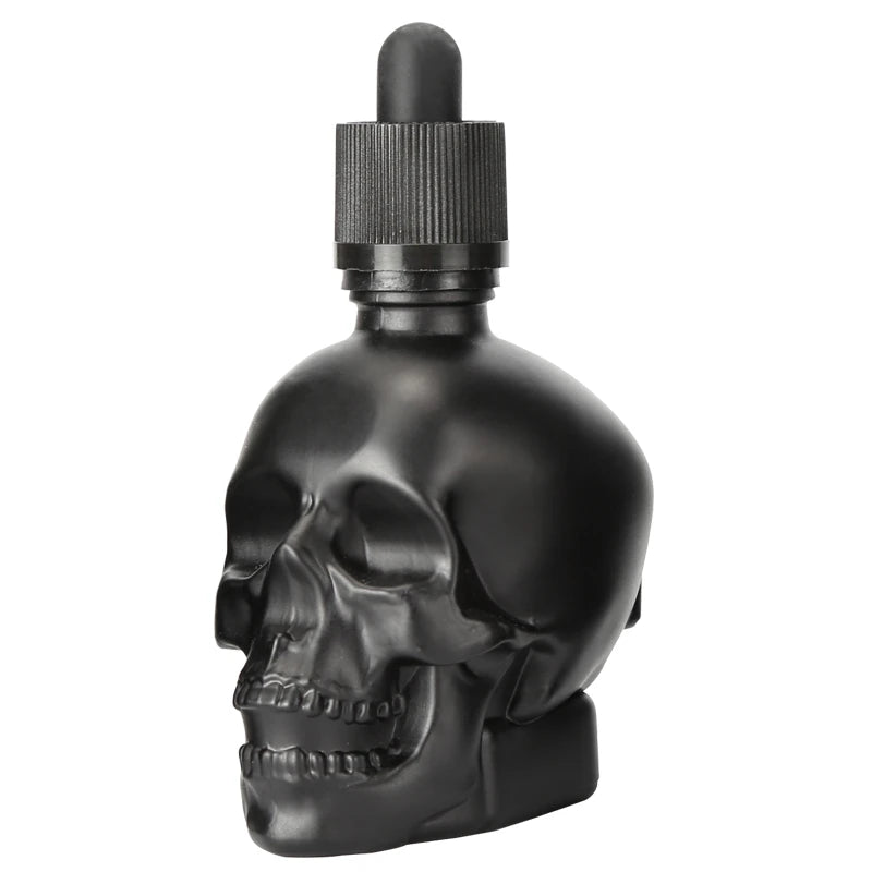 Glass Skull Dropper Bottle- Black or Transparent