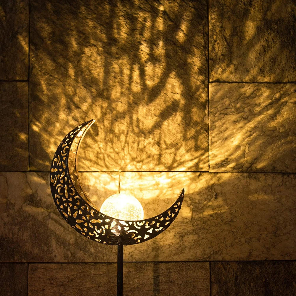 Crescent Moon LED Solar Lawn Light | Outdoor Lighting