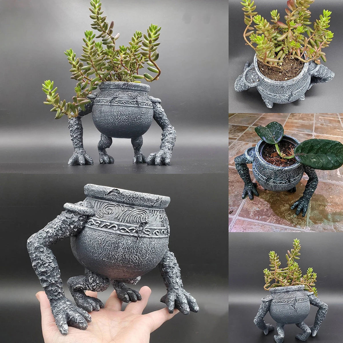 Unique 1pc Gargoyle Jar Planter for Gothic Home Decor