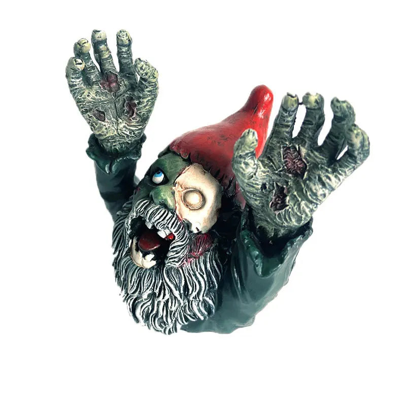 Zombie Gnome/Elf Horror Statues Outdoor Garden Resin Ornament