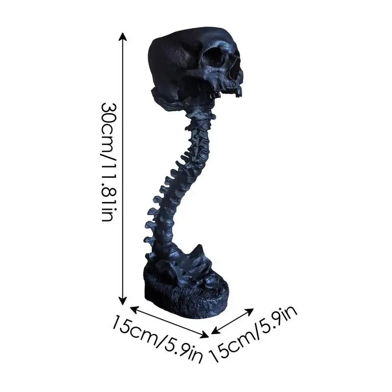 Skull and Spine Planter Stand Goth Spooky Decor