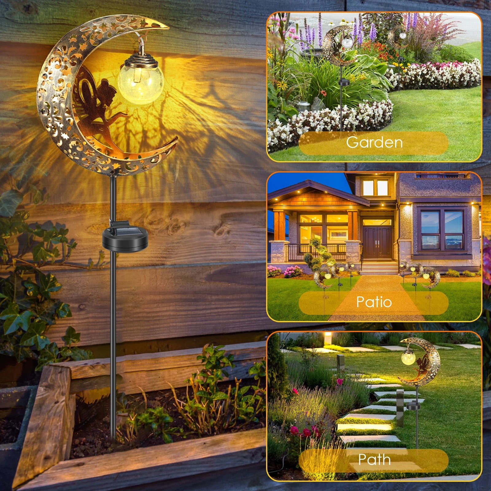  Moon Fairy Solar Garden LED Light - Perfect for Outdoor Decor