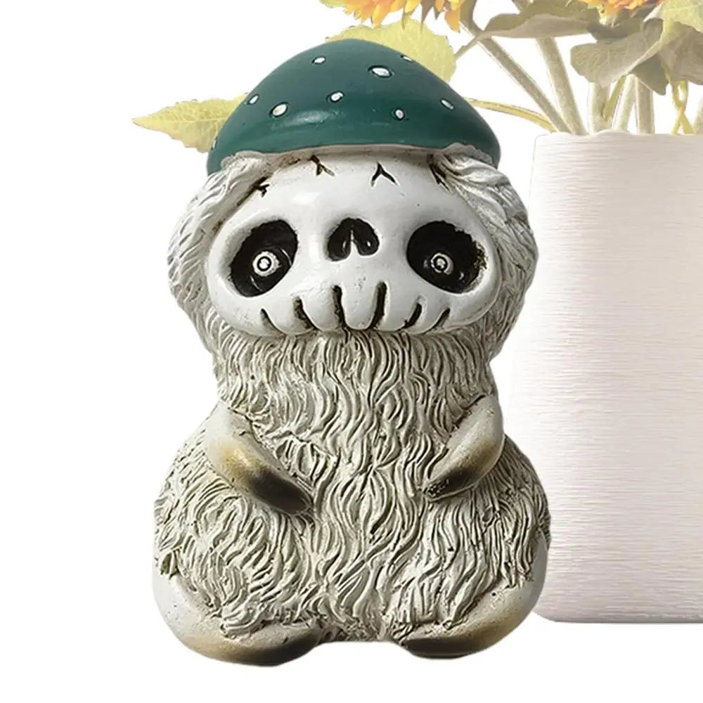 Mushroom Skull Garden Statue - Perfect for Spooky Outdoor 