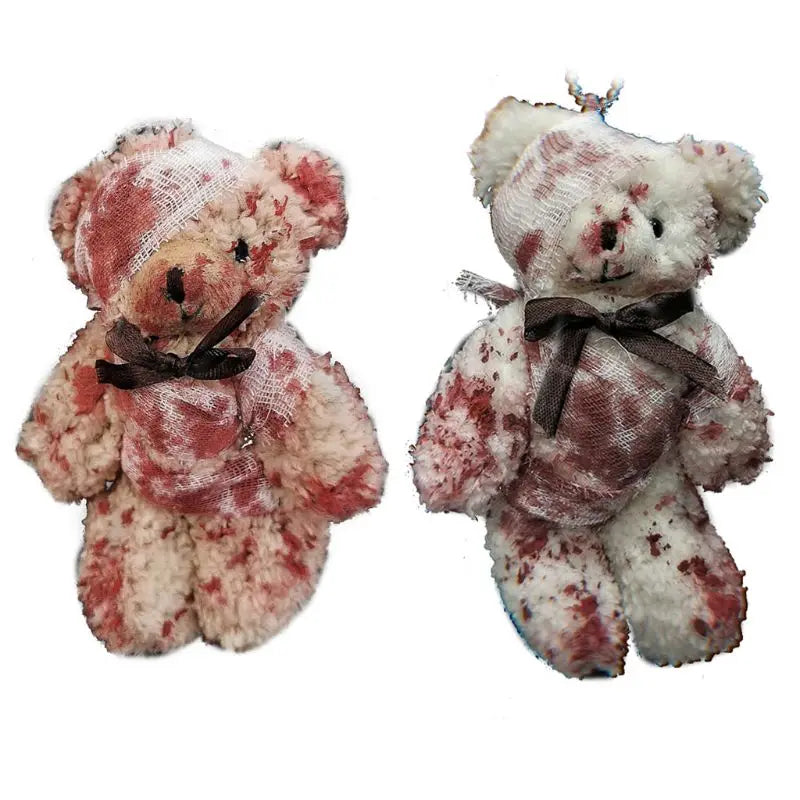 Bloody Plush Bear Keychain | Cute & Creepy Accessory 