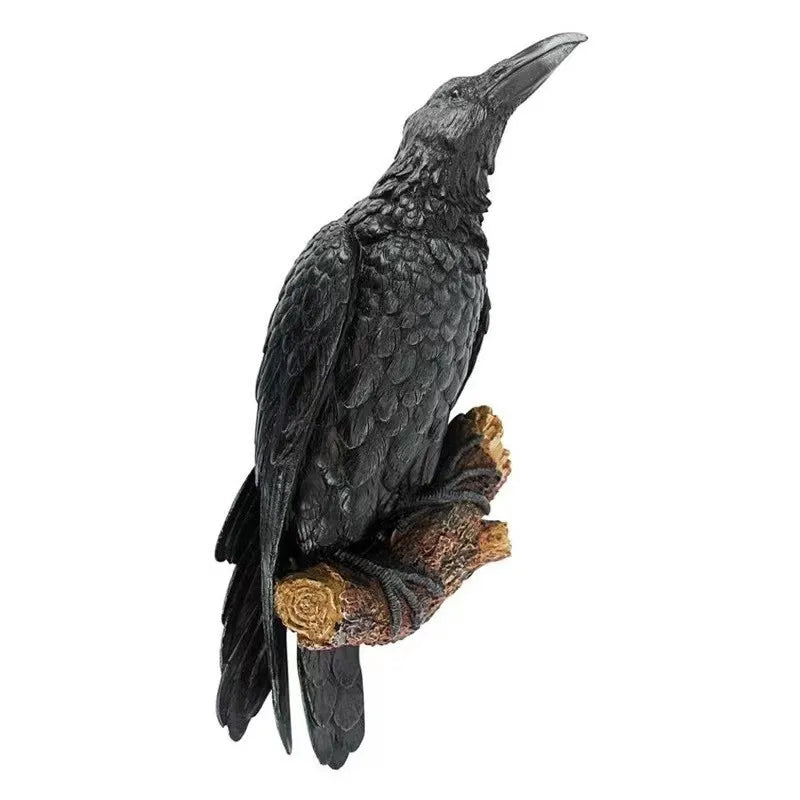 Black Crow Perch Wall Sculpture | Elegant & Mysterious Wall Art