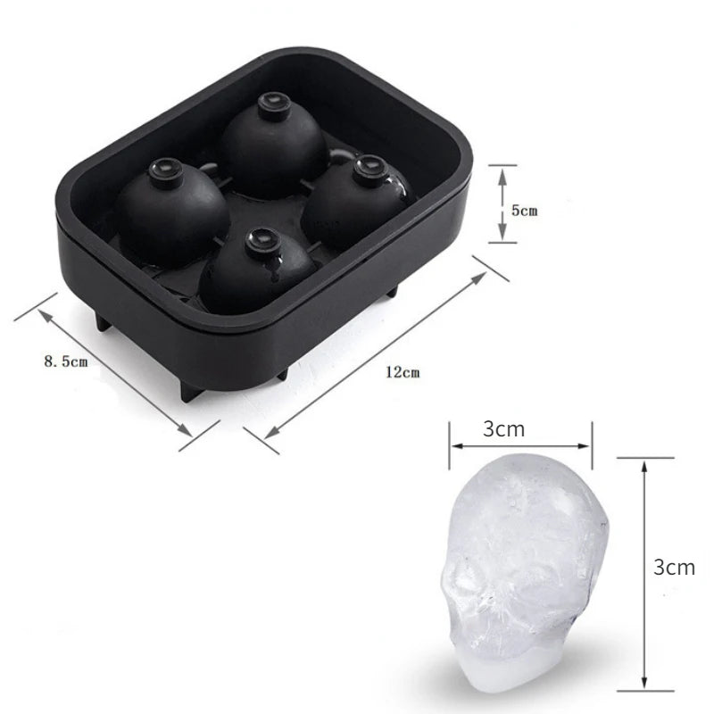 3D Skull Silicone Mold Ice Cube Tray for Chilling Drinks