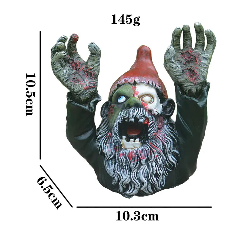 Zombie Gnome | Elf Horror Statues Outdoor Garden Resin Ornament