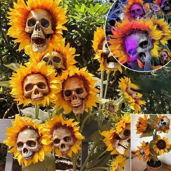 Sunflower Skull Decoration - Add Charm