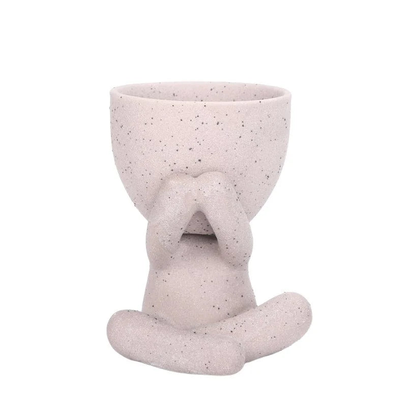 Cute Posing Figure Ceramic Flower Pot | Flowers or Succulents 