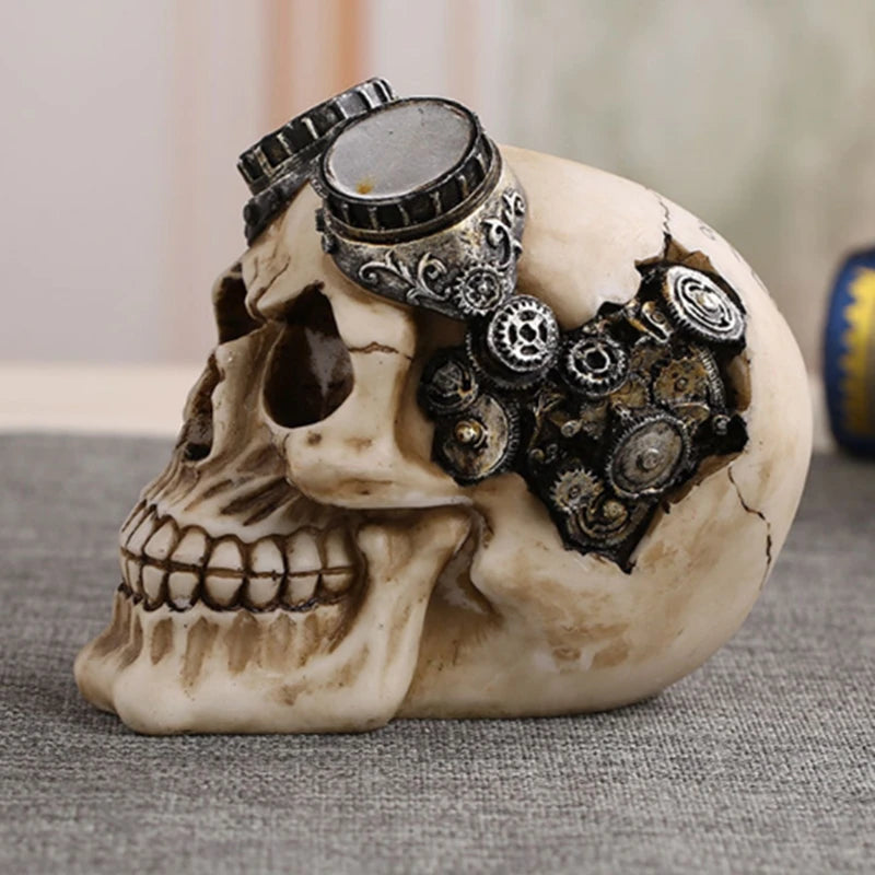 Steampunk Skull Horror Statue