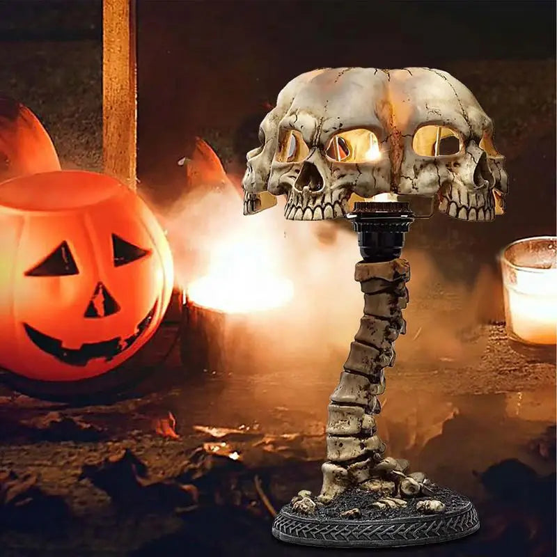 4-Head Horror Skull Night Light for Spooky Home Decor