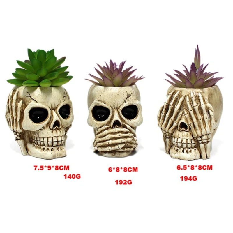 See no Evil, Speak no Evil, Hear no Evil Skull Planters