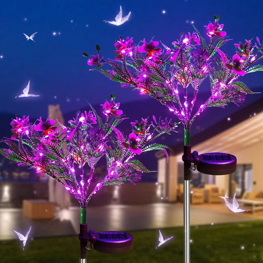 1pc Solar-Powered Garden Light Orchids Flower Light LED Yard Decor Outdoor Lamp