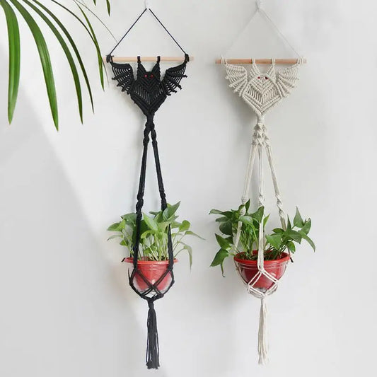 Woven Bat Hanging Plant Holder | Unique Plant Decor