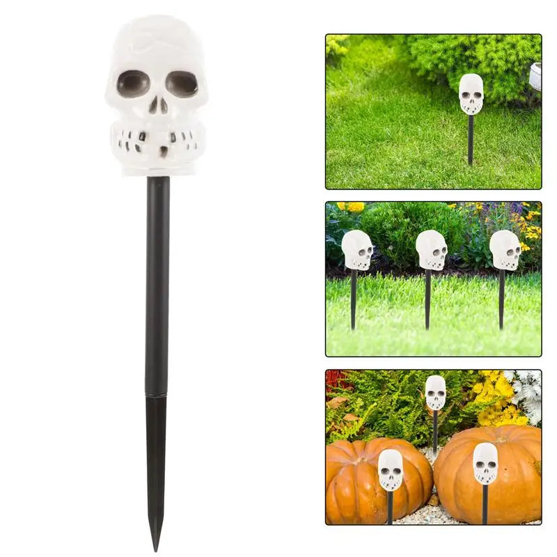 Skull Lawn Lamp Stakes (5 Pack) (White or Brown)