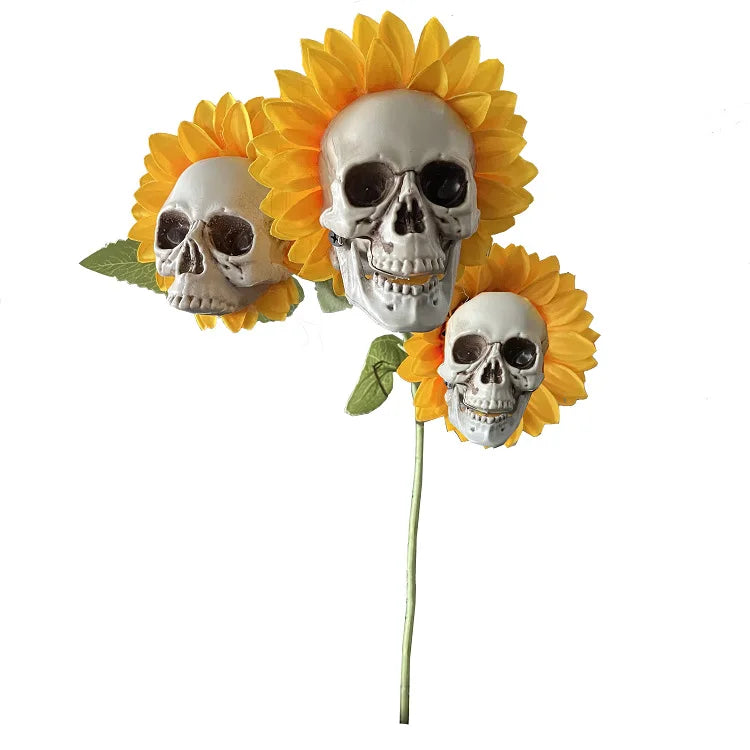 Sunflower Skull Decoration - Add Charm