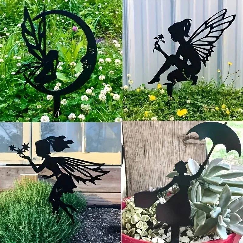 Flower Fairy or Moon Fairy Garden/Lawn Decoration | Metal