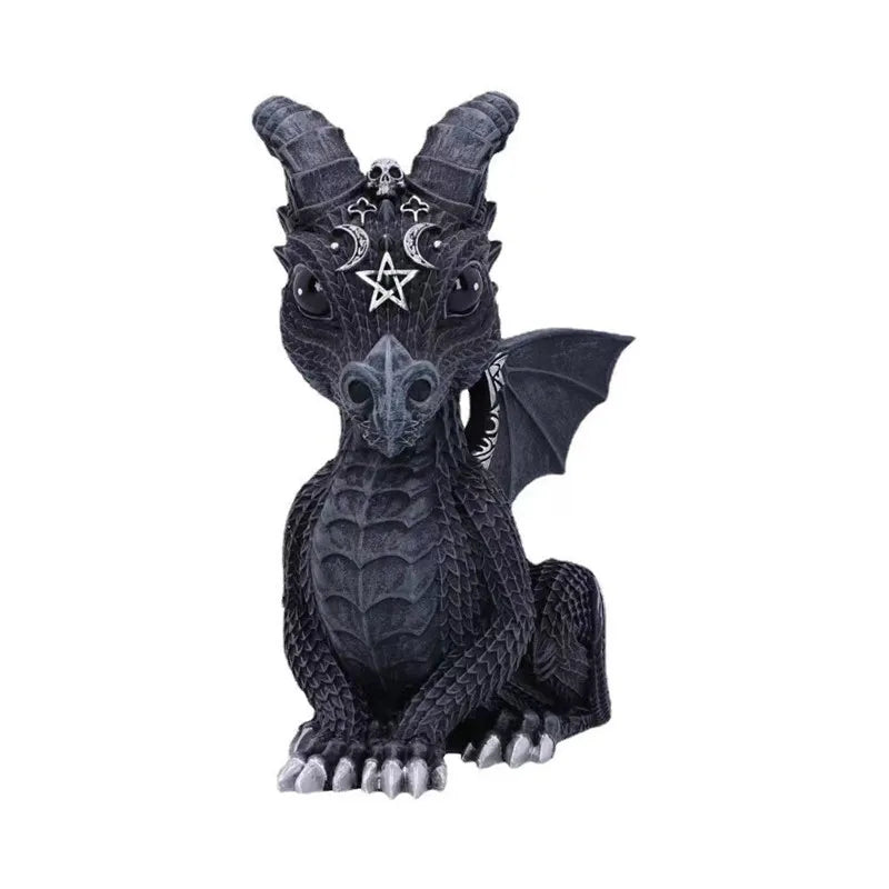 Goth Black Dragon Snake Griffin Unicorn Statue | Unique Home Decor