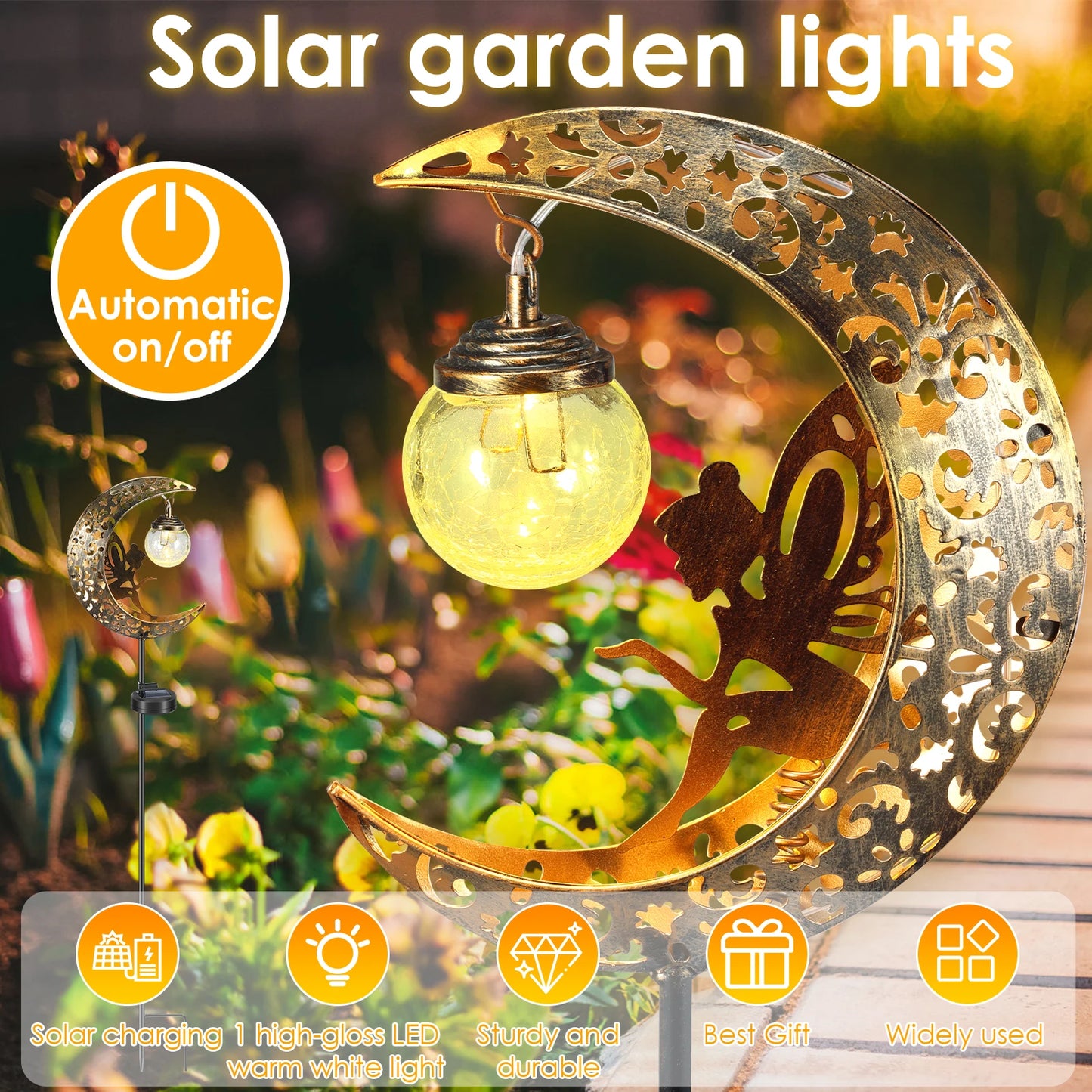  Moon Fairy Solar Garden LED Light - Perfect for Outdoor Decor