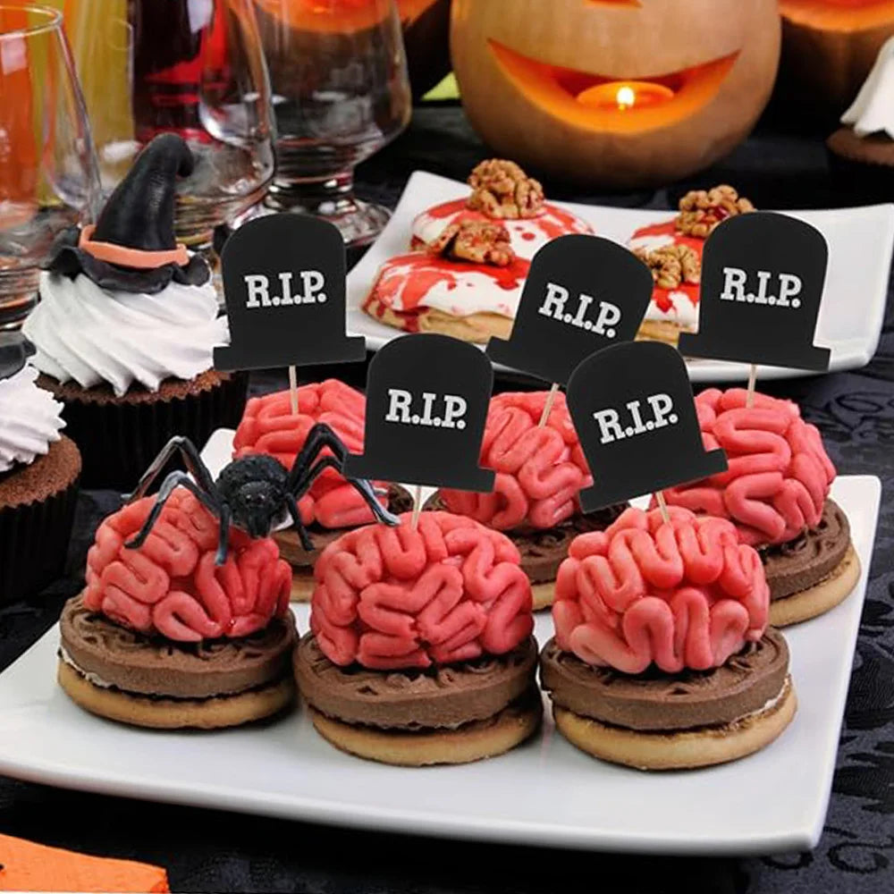 Horror Cake Decor: Cupcake Toppers & Wrappers for a Spooky Party